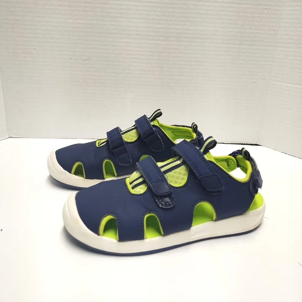 Cat & Jack Kids Navy & Lime Sport Sandals | Adjustable Velcro | Summer Play Shoe